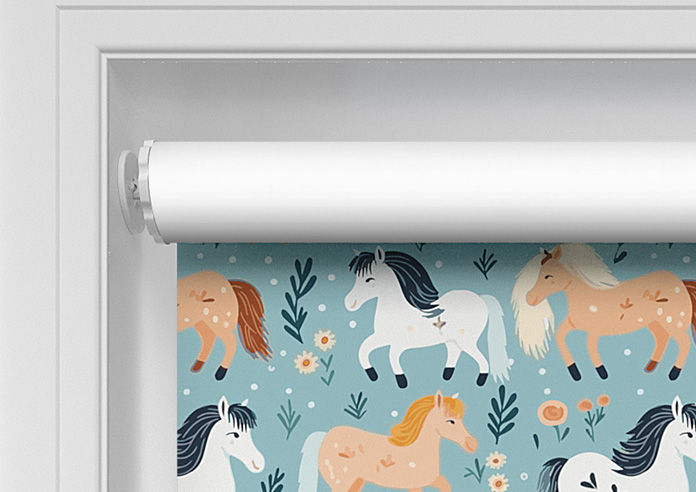 Pony Pals, Turquoise - Twist&Fit Roller Blind - Image 9